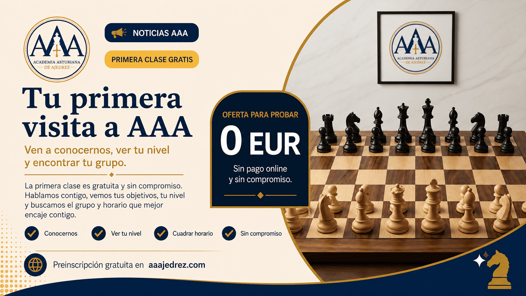 Ven a probar ajedrez en Gijón: cómo es tu primera visita a AAA